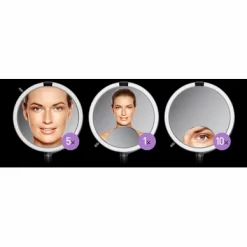 Mirroir à Capteur Simplehuman Touch Control Trio Argent -Salle De Bain Boutique 0838810020785 4