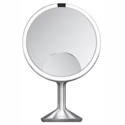 Miroir De Maquillage Simplehuman Avec Capteur Grossissement 3x 5x 10x Argent 25 Cm