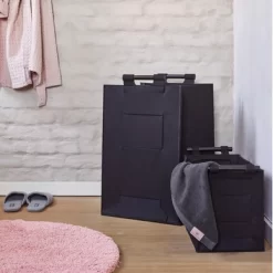 Panier à Linge Aquanova Luz Black 98 L -Salle De Bain Boutique 3 LUZ 09 1