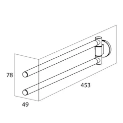 Porte Serviette Tiger Noon 2-Bras Acier Inoxydable Brossé -Salle De Bain Boutique 4 4008911321036 4