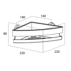 Panier De Douche Tiger Noon Angle Acier Inoxydable Brossé -Salle De Bain Boutique 4008911320039 6