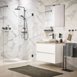 Ensemble De Douche Tiger Splash Pommeau Pluie Noir -Salle De Bain Boutique 4008911714340 24