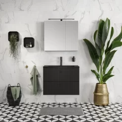 Boîte De Rangement Sealskin Brix Wandkubus Petite Noire -Salle De Bain Boutique 4008913624074 4 1 1