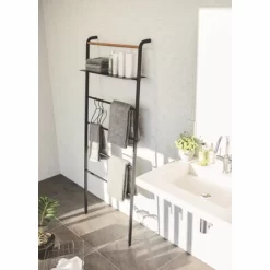 Porte-Serviette Yamazaki Tower Ladder Large Noir -Salle De Bain Boutique 4903208038720 4