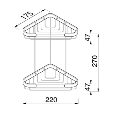 Tablette De Douche Geesa Basket Chrome Coin Double 4 Tablette De Douche Geesa Basket Chrome Coin Double – Image 2