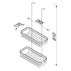 Tablette De Douche Geesa Basket Chrome Double 5 Tablette De Douche Geesa Basket Chrome Double -Salle De Bain Boutique 91253 1