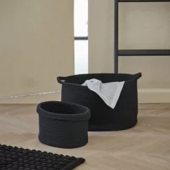 Tapis De Bain Aquanova Maks Black -Salle De Bain Boutique Maks20black 20Rena20storage20basket20black 1