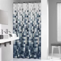 Rideau De Douche Sealskin Pixel Bleu