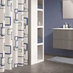 Rideau De Douche Sealskin Retro Bleu