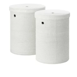 Panier à Linge Kela Rimossa White (set De 2 Pièces)